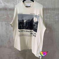 Wholesale Rhude Dream T shirt Men Women High Quality Grey Picture Graghic Tee Oversize Tops Vintage Terry Short Sleeve