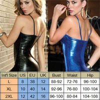 Wholesale Women Dresses Bodycon Sexy Party Outwear Shiny Leather Mini Dress Solid Black Blue Zipper Style Fahion Women1 Clothing