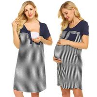 Wholesale Maternity Dresses Women Summer Sleeveless Dress Striped Breastfeeding And Nursing Women s T shirt Tops Pregnant