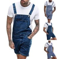 Wholesale Men s Shorts Mens Plus Size Pocket Jeans Denim Overall Jumpsuit Fashion Hip Hop Streetwear Suspender Pants Solid Color Short Jean