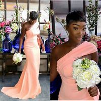 Wholesale Long Sleeveless Ruffles Prom Dresses Mermaid Turkey Plus Size Country Style Maid Of Honor Bridesmaid dresses African