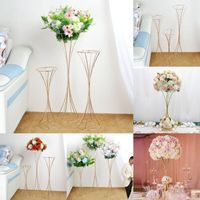 Wholesale Party Decoration Luxury Wedding Centerpiece Flowers Rack Long Table Flower Plinth Stand Vase Iron Column For Event Birthday Decor