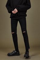 Wholesale Men s Jeans Summer Student s Black Casual Pierced Korean Trend Slim Fit Small Leg Quarter Pants