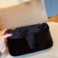 Wholesale with box Marmont Velvet Shoulder Bag Chain Crossbody Lady Designers Laxurys Handbag womens CM