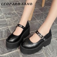Wholesale Boots LEOPARD LAND Women s Platform Boot Autumn Shoes Stone Pattern Slanted Heel Mouth High Heels B598