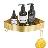 Wholesale Storage Holders Racks Bathroom Shelf Shower Shampoo Soap Cosmetic Shees Brass Square Black gold Organizer Holder Vwlh