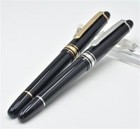 Wholesale Luxury black resin rollerball pen classic ink fountain pen with nib stationery school office supplies write fluent metal refill gift pens series number