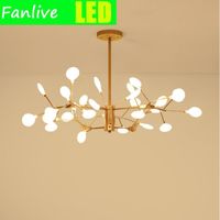 Wholesale Pendant Lamps Nordic Style Living Room Chandeliers LED Lights Modern Creative Restaurant Hanging Lamp Wrought Iron Acrylic Bedroom