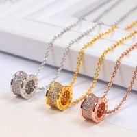 Wholesale Full Diamond B Letter Roman Numeral Ring Short Chain Female Diamond Necklace Japanese and Korean Version Fashion Simple Matching Accessories All match Clavicle