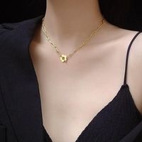 Wholesale 925 Sterling Silver Box Chain Toggle Clasp Flower Choker Necklace Minimalist Short Wide Chain Necklace collier femme collar