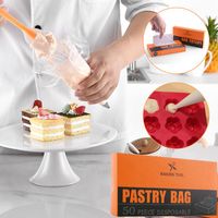 Wholesale Cake Tools pc Large Disposable Semi transparent Frosted Filled Pastry Tube Bag Boxed Flower Creative Baking Silk x30cm