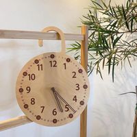 Wholesale Wall Clocks Solid Wood Durable Mute Clock Simple Digital Homestay Bedside Table Decorative Home Decoration Bedroom Hanging Pendant