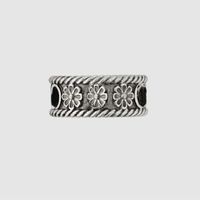 Wholesale Top letter design Silver Plate Ring Simple Retro Style Rings Comprehensive Small Flower Carving Trend High Quality Jewelry Supply