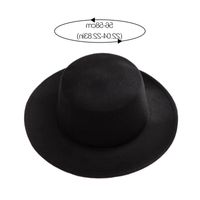 Wholesale 25Flat Top Fedoras Hats for Women Solid Color Imitation Woolen Jazz Cap Elegant British Wide Brim Ladies Caps Bowler