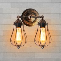 Wholesale Vintage Wall Lamp E27 Adjustable Industrial Metal Wall mounted Light Antique Style Cage Sconce Lamps for Country House Bedroom Living Room Dining Table