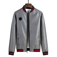 Wholesale 2021 New Men s Jacket Fashion Spring Autumn foreign trade Jackets large size leather Male Motorcycle Coats grey casaco
