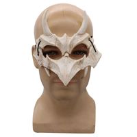 Wholesale White Skull Scary Half Face Mask Japanese Dragon God Mask Halloween PU Tengu Mask Masquerade Ball Party Cosplay Props