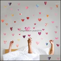 Wholesale Stickers Décor Gardenromantic Valentines Day Sticker Removable Hearts Bedroom Fl Of Love Art Decals Home Decoration Wall Stickers1 Drop De