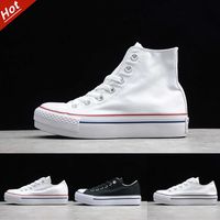 Wholesale Classic canvas womens Thick Bottom Chuck s casual shoes Triple Black White High Low Women chucks Sport star Sneakers