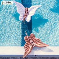 Wholesale Inflatable Floats Tubes Giant Angel Wings Pool Floatsing Air Mattress Lazy Water Party Toy Riding Butterfly Swimming Ring Piscina c