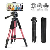 Wholesale Cell Phone Mounts Holders Camera Tripod With Carry Bag Aluminium Portable Travel Tripods Holder Pan Head For Camera DSLR Nikon Canon Phone