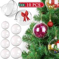 Wholesale 10 Clear Fillable Plastic Acrylic Craft Christmas Tree Ornaments Ball DIY Hanging Gift Boxes Wedding Party Garden Decor