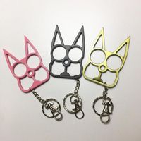 Wholesale 5 cm Cute Cat KeyChain Rabbit ears Design Self defense Tool two finger clasp with Key Chain Self defense supplies outdoor Window breaker