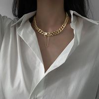 Wholesale Chokers LOVOACC Punk Chunky Cuban Chain Necklace For Women Hip Hop Gold Silver Color Metal Bucket Necklaces Cool Party Jewelry