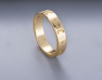 Wholesale Have stamp Couple Ring Personality gold silver plated for mens and women engagement wedding jewelry lover gift