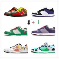 Wholesale 2022 Authentic SB Low of Collection Running Shoes University Red Blue Pine Green White Michigan Men Women Sneakers Come With Box