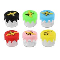 Wholesale silicone wax container storage Empty Bottle glass nonstick jar held mini oil jars the cute bee shape