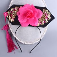Wholesale Hair Accessories Child Girl Cosplay Flower Head Tassels Headwear China National Ancient Costume Hairbands Perform Party Flag Clip Hairpin
