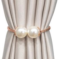 Wholesale Curtain Drapes Tie Backs Alloy Pearl Clip Tieback For Home Bedroom Dormitory Office Decorative Hanging Ball Buckle