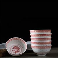 Wholesale Bowls Inch Jingdezhen Ceramic Noodle Bowl Vintage Red Porcelain Soup Rice Under Glaze Dragon Dessert Kitchen Tableware