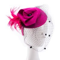 Wholesale 2021 New Fascinators for Women Feather Veil Wool Felt Pillbox Hats Party Cocktail Wedding Royal Ascot Race Headpiece A251 Br7w