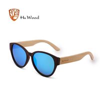 Wholesale Sunglasses HU WOOD Brand Women Men Bamboo Frame Sun Glasses Round Printed Wrap Anti Reflective Fishing Driving Eyewear GR8022