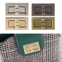 Wholesale THINKTHENDO Rectangle Shape Clasp Turn Lock Twist Locks DIY Leather Handbag Bag Hardware Metal Elegant New Bag Accessories