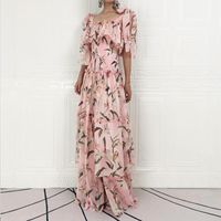 Wholesale Casual Dresses Maxi Long Dress High Quality Bohemian Summer Women S Party Sexy Beach Vintage Elastic Band Flowers Print Suspenders