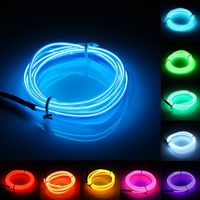 Wholesale 2M Flexible LED Neon Sign Glow EL Wire Rope Tape Cable Strip Shoes Clothing Car Decorative Ribbon Lamp DHL