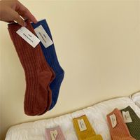 Wholesale Men s Socks Pair And Women s Socks Small Woolen Thick Autumn Winter Tube Simple Solid Color