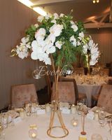 Wholesale Party Decoration Elegant Wedding Flower Vase Table Centerpiece Vases Tall Stand Gold Iron Artificial Arrangement