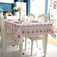 Wholesale Table Cloth Christmas Snowflake Polyester Cotton Runner Home Decor Cover For Festival Dining Xmas Tablecloth