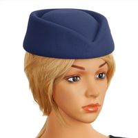Wholesale Women Girls Stewardess Air Hostesses Pillbox Hat Millinery Teardrop Fascinator Base Cap For Roleplay Cosplay Costume Accessories