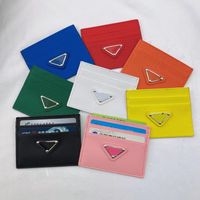 Wholesale Fashion Design Triangle Mark Card Holders Credit Wallet Leather Passport Cover ID Business Mini Pocket Travel for Men Women Purse Case Driving License