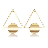 Wholesale Geometric Stud Triangle Round Coin Earring Personalized Glossy Three Dimensional Earrings