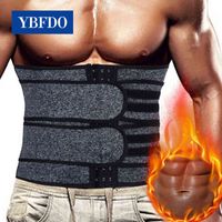 Wholesale YBFDO Men Sauna Sweat Trimmer Modeling Straps Compression Girdle Weight Loss Waist Trainer Slimming Body Shaper Fitness Belt