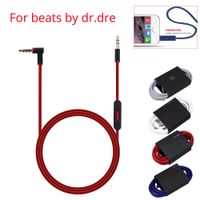 Wholesale Replacement MM L Jack Audio Cable For Beats Solo HD Studio Pro Wire Control Headphone Cables With Mic Red