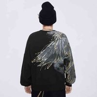 Wholesale Hoodies Spring Boys Oxhead Eagle Boy Print Gold Stroke Feathered Wings Lovers Sweater