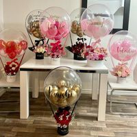 Wholesale Gift Wrap Balloon Hamper Flower Birthday Basket Surprise Delivery Decoration Party Bobo Transparent Chocolate Box Bouquet Air Wedding