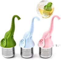 Wholesale Tea Tools Stainless Steel Elephant Tea Infuser Silicone Strainer for Teas and Herbal Kitchen Gadges HWF12498